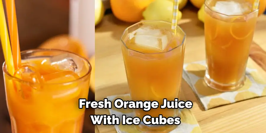  Fresh Orange Juice  With Ice Cubes